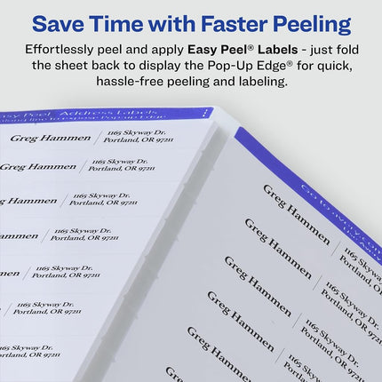 Avery Glossy Clear Address Labels, Sure Feed Technology, Laser/Inkjet, 1" x 2-5/8", 300 Labels, 5 Packs (6521)