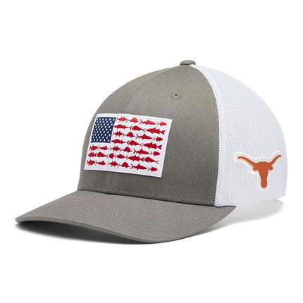 Columbia Casquette de baseball Unisexe Collegiate PFG Mesh Fish Flag, TEX - Titanium, Grande/Très Grande