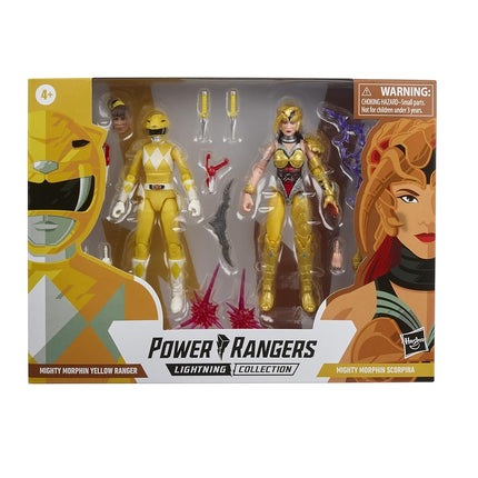 Power Rangers - Lightning Collection - Mighty Morphin 6" Yellow Ranger Aisha Vs Scorpina - Premium Collectible Action Figures with Accessories - Toys for Kids - Boys and Girls - F2046 - Ages 4+