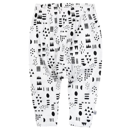 HonestBaby Multipack Harem Pants Roomy Fit Pull on Bottoms 100% Organic Cotton for Infant Baby Boys, Girls, Unisex, 3-Pack Pattern Play, Newborn