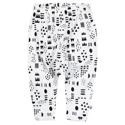 HonestBaby Multipack Harem Pants Roomy Fit Pull on Bottoms 100% Organic Cotton for Infant Baby Boys, Girls, Unisex, 3-Pack Pattern Play, Newborn