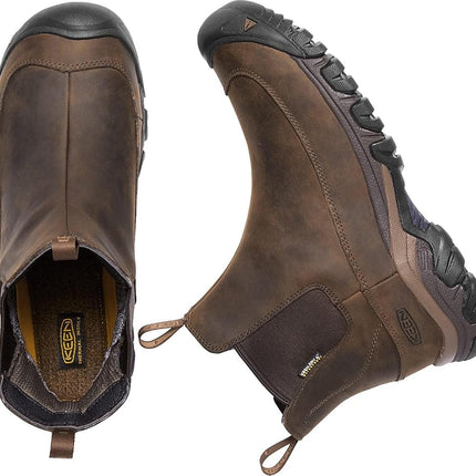 KEEN Men's Anchorage 3 Waterproof Pull On Insulated Snow Boots, Dark Earth/Mulch, 10.5 Wide