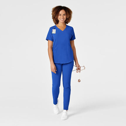 WonderWink Women's V-Neck Top, Royal, 1X