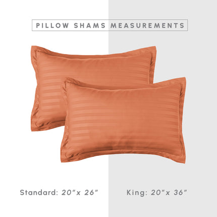 Elegant Comfort Silky Soft 8-Piece Dobby Stripe Bed-in-a-Bag Comforter Set, Includes 4pc Smart Sheet Set, Bed Skirt, Comforter, Matching Pillowcases and Shams - Twin/Twin XL, Coral