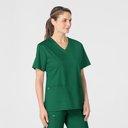 WonderWink Women's Plus-Size Wonderwork V-Neck Scrub Top, Hunter, 3X-Large