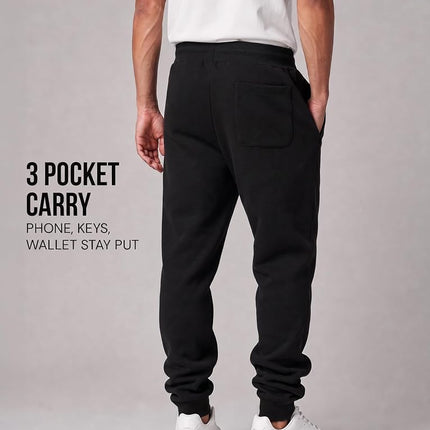 Southpole Men's 1570 Basic Active Fleece Jogger Sweatpants, Black, 5XL Big