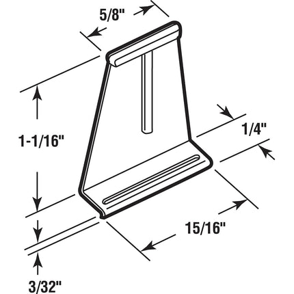 Make-2-Fit PL 7921 Pull Tabs, 1-1/16" Reach X 15/16" W, Black