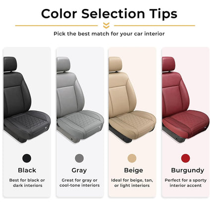 Black Panther 1 Pair Luxury Faux Leather Car Seat Covers Front Bottom Seat Cushion Covers, Anti-Slip and Wrap Around The Bottom, Fit 95% of Vehicles - Black