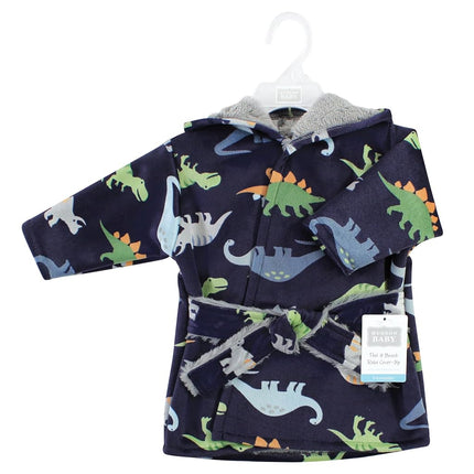 Peignoirs de piscine et de plage Hudson Baby en vison unisexe pour bébé avec doublure en fausse fourrure, Dinosaures, 12-18 mois