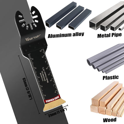 Vearter 4PCS Titanium Oscillating Saw Blades, 31mm Bi-Metal, Extra Long