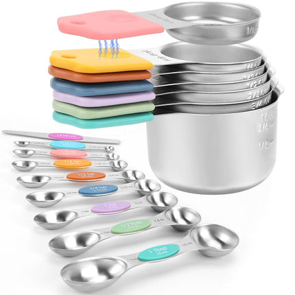 Magnetic Measuring Cups and Spoons Set-Heavy Duty 