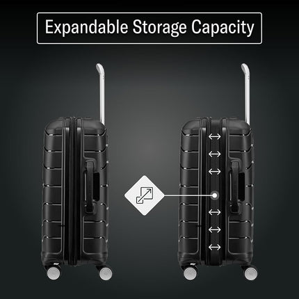 Samsonite Freeform Hardside Expandable with Double Spinner Wheels, Black, Carry-On 21-Inch, Freeform Hardside Expandable with Double Spinner Wheels