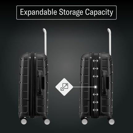 Samsonite Freeform Maleta Grande de 28 Pulgadas con Ruedas Giratorias Duales de 360° - Maleta Documentada - Candado TSA, Apta para Aerolíneas - Hardshell Expansible de Polipropileno Ligero y Duradero - Blanco/Gris