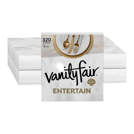 Serviettes de table Vanity Fair Entertain, 320 unités, en papier blanc