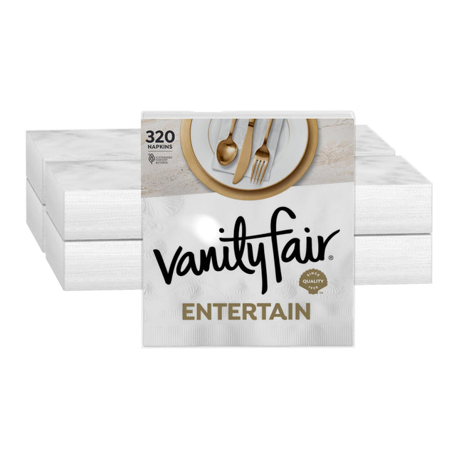 Vanity Fair Entertain Dinner Napkins, 320 Count, W