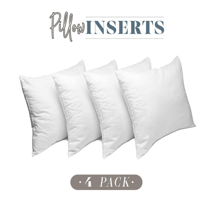 Elegant Comfort 14 x 14 Throw Pillow Inserts - 2-Pack Pillow Insert Poly-Cotton Shell with Siliconized Fiber Filling - Square Form Decorative for Couch Bed Inserts, Made in USA, 14 x 14 inch
