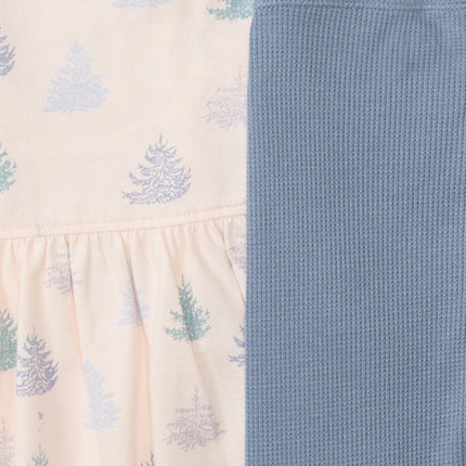 Burt's Bees Baby 100% Organic Cotton Baby Girls Top and Pants Set Tunic and Leggings, Frozen Trees, 3 Months