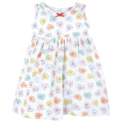 Hudson Baby Baby Girls' Cotton Dress and Cardigan Set, Be Mine Valentine, 12-18 Months