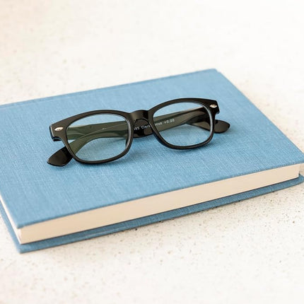 Peepers by PeeperSpecs Clark Square Reading Glasses, Black - Blue Light Filtering Lenses, 49 mm + 1.75