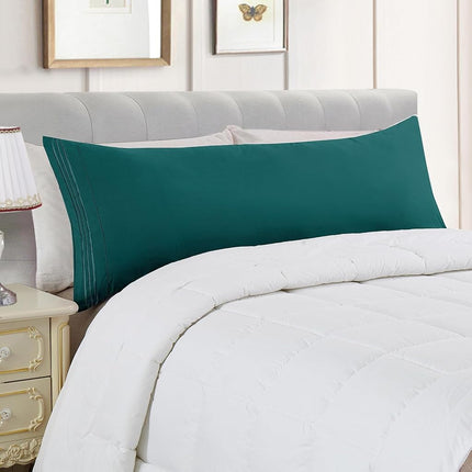Elegant Comfort Luxury Ultra-Soft 1-Piece Pillowcase Set - 1500 Premium Hotel Quality Microfiber Double Brushed - Wrinkle Resistant, Body Pillowcase Size, Marine Teal