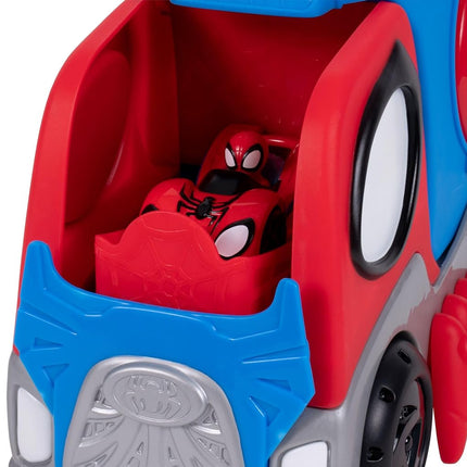 Jazwares MARVEL Spidey and His Amazing Friends Transforming Hauler Raceway - 9-Inch Vehicle and Trackset with Exclusive Amazing Metal
