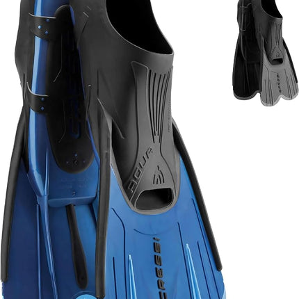CRESSI Agua Short Fins Blue 4/5 (37/38 EU) - Self Adjusting Short Fins for Diving, Apnea, Snorkeling and Swimming, Blue, 4/5 (37/38 EU)