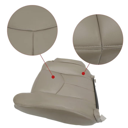 ECOTRIC Driver Seat Top Cover Synthetic Leather Compatible with 2003-2007 GMC Sierra & Chevrolet Silverado 1500/2500/3500 2006-2007 Chevrolet Avalanche - Medium Neutral Tan 522- Driver