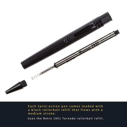 Retro 51 Tornado™ Stealth - Black Rollerball