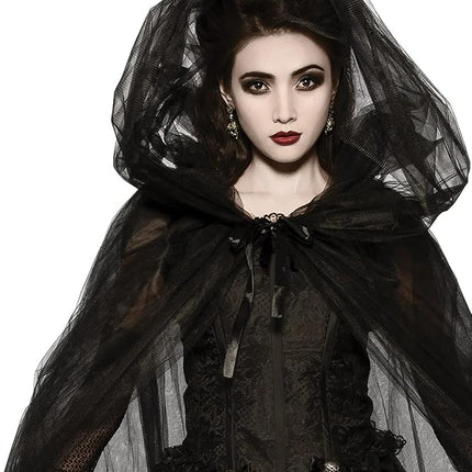 Rubie's Costume Co. Cape à Capuche pour Femme, Noir, Taille Unique