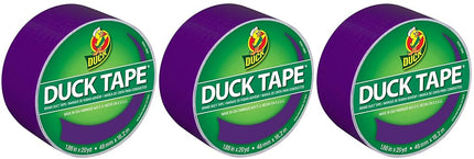 Duck Brand 283138 Color Duct Tape, Purple, 1.88 Inches x 20 Yards Each Roll, 3 Rolls