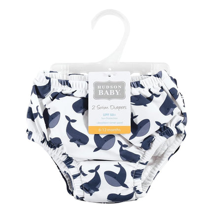Pañales de natación unisex Hudson Baby para bebé, Ballena y ancla, 12-18 meses