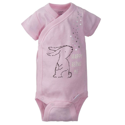 Gerber baby-girls 5-pack Short Sleeve Variety Onesies Bodysuits, Bunny Love, 6-9 Months
