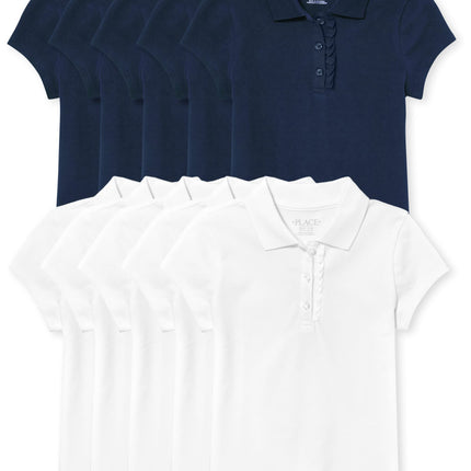 The Children's Place Girls Uniform Ruffle Pique Po