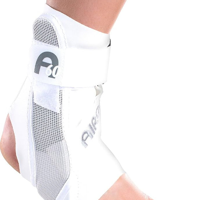 AIRCAST A60 Ankle Support Brace -Ankle Sprain, Chronic Instability, Stabilising Sports Support for Protection & Prevention. Size Medium, Right, White