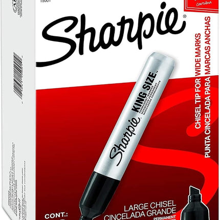 Sharpie 15001 Box of 12 Sharpie King Size Chisel Tip Permanent Markers