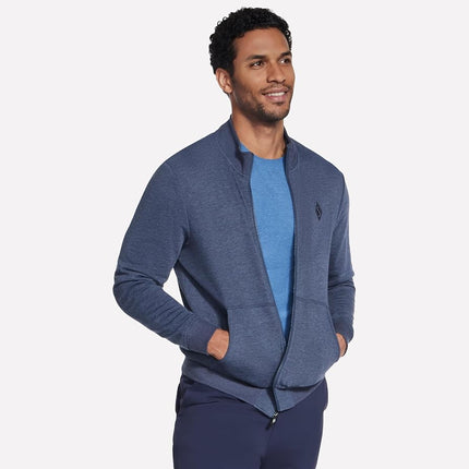 Skechers Men's Cozy Fit Hoodless Hoodie , Blue, L