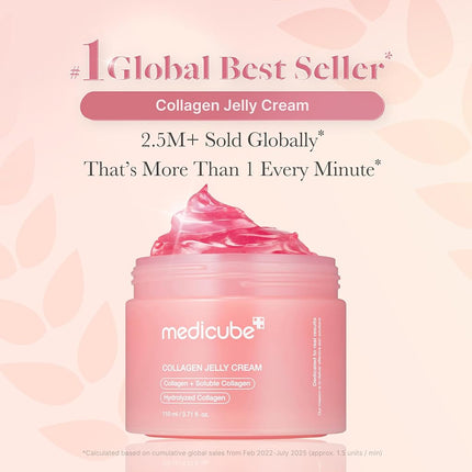 medicube Collagen Jelly Cream- Niacinamide & Freeze-Dried Hydrolyzed Collagen-Boosts skin barrier hydration & gives 24h Glow & Firmer looking skin | No artificial color, Korean skincare 110ml