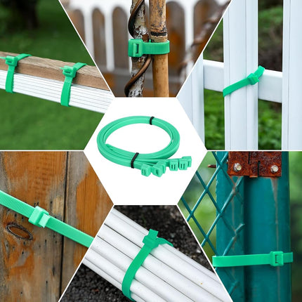 Long Green Zip Ties Heavy Duty 24 inch，500 LBS Tensile Strength With Double Sided Toothed Super Durable Cable Ties ，Extra Large Wire Ties Adjustable Nylon Tie Wraps for Indoor Outdoor （100 Pack Green）