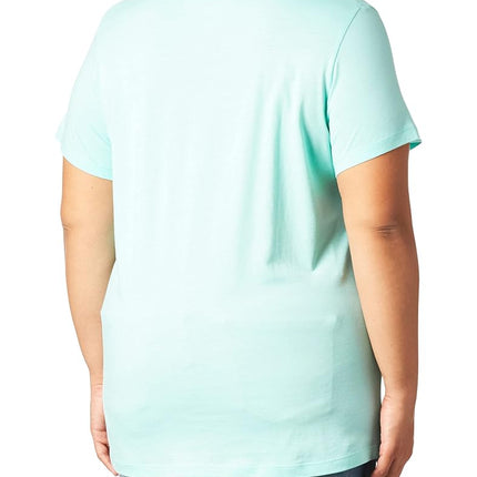 HUE Womens Short Sleeve V-Neck Sleep Tee Pajama Top, Aruba Blue, S