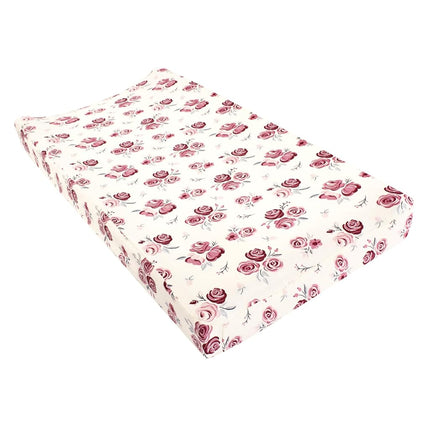 Hudson Baby Unisex Baby Changing Pad Cover, Rose, 