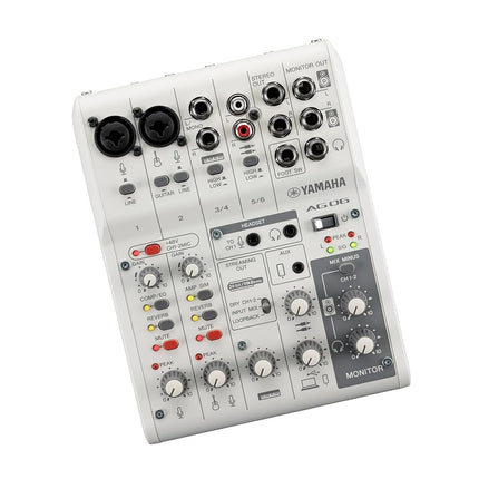 White 6-Channel Live Streaming Mixer/USB Interface for IOS/Mac/PC