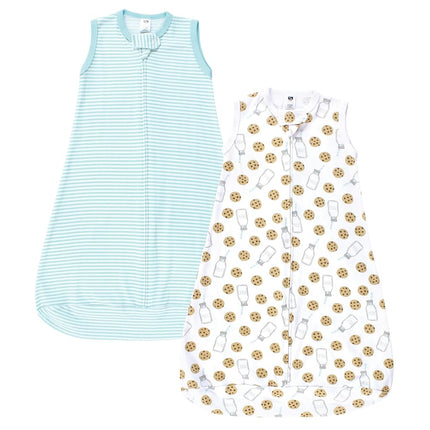 Hudson Baby saco de dormir largo de algodón, saco, manta, sin mangas con galletas de leche color menta, 12-18 meses