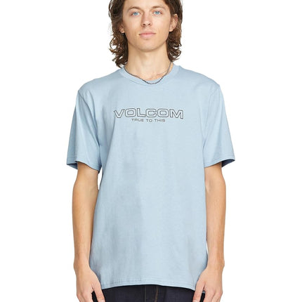 Volcom Men's Euro Logo Short Sleeve Tee, Carolina Blue, Medium