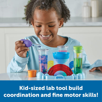 Learning Resources Rainbow Reactions Preschool Science Lab Set, Ages 4+, Colour-Mixing Science Experiments for Kids, STEM Toys for Kids, 14 Pieces