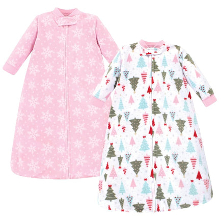 Hudson Baby Unisex Baby Long-Sleeve Fleece Sleeping Bag, Sparkle Trees, 18-24 Months