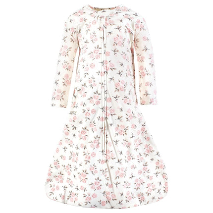 Hudson Baby Saco de dormir de jersey de algodón de manga larga unisex para bebé, saco, manta, estampado floral rosa neutro, 18-24 meses