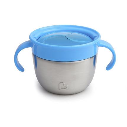 Munchkin� Snack+� Stainless Steel Snack Catcher Cup with Lid, 9 Ounce, Blue, 1 Pack