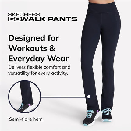 Skechers Women's GO WALK Joy Pant, Black/White, L