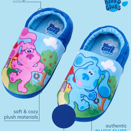 Pantuflas de Nickelodeon para niños de Paw Patrol o Blue's Clues – Pantuflas suaves y afelpadas (para bebé/niño), Blue's Clues, 11-12 US Little Kid