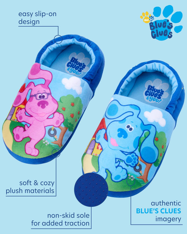 Nickelodeon Boys� Paw Patrol or Blue�s Clues Slippers � Plush Fuzzy Slippers (Toddler/Boy), Blue's Clues, 11-12 US Little Kid